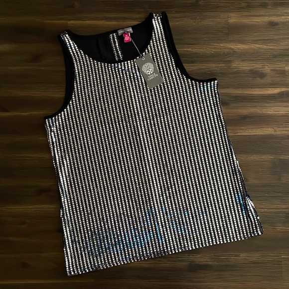 Vince Camuto Tops - Vince Camuto Scoop Neck Shimmer Sleeveless Tank Top Medium NWT